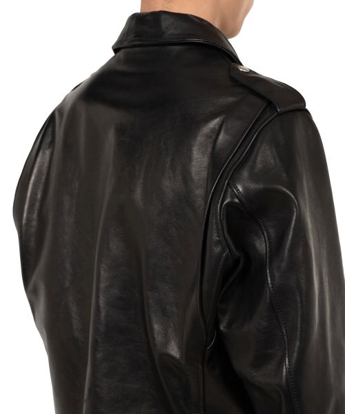 "MASSES x MMY" Horse Leather Double Zip Jacket