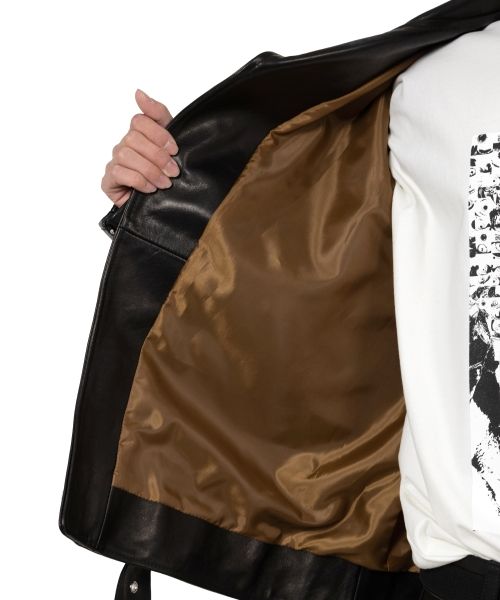 "MASSES x MMY" Horse Leather Double Zip Jacket