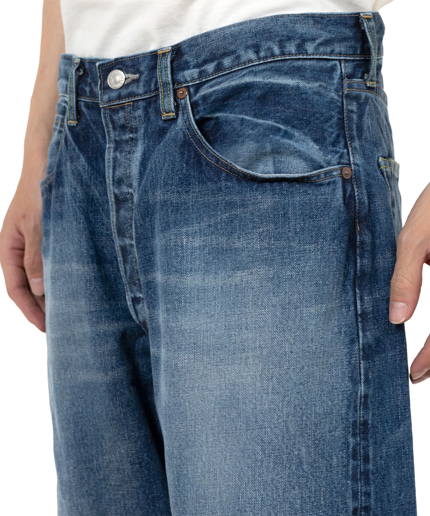 "MASSES x MMY" Hard Wash Denim Pants