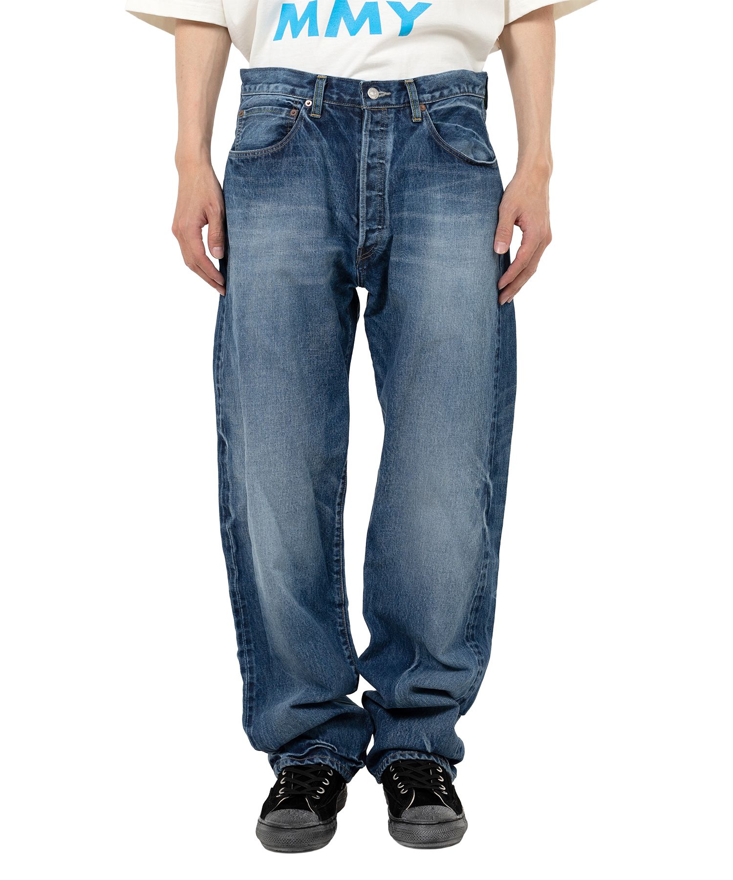 "MASSES x MMY" Hard Wash Denim Pants