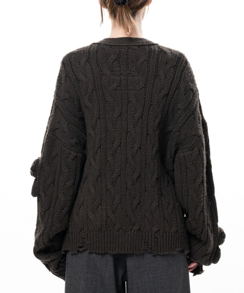 "PINK HOUSE x MMY" Bear Motif Knit Cardigan