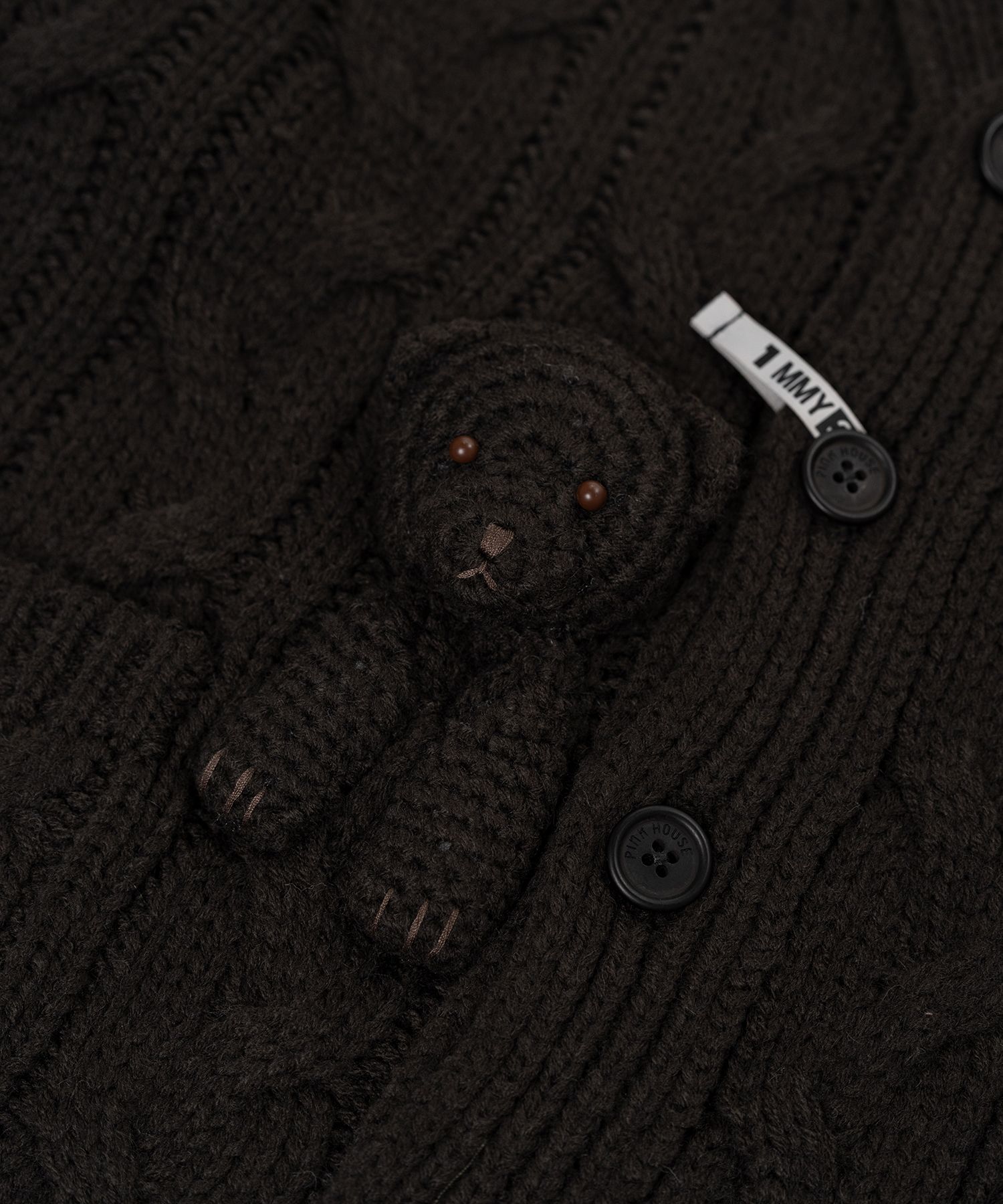 "PINK HOUSE x MMY" Bear Motif Knit Cardigan