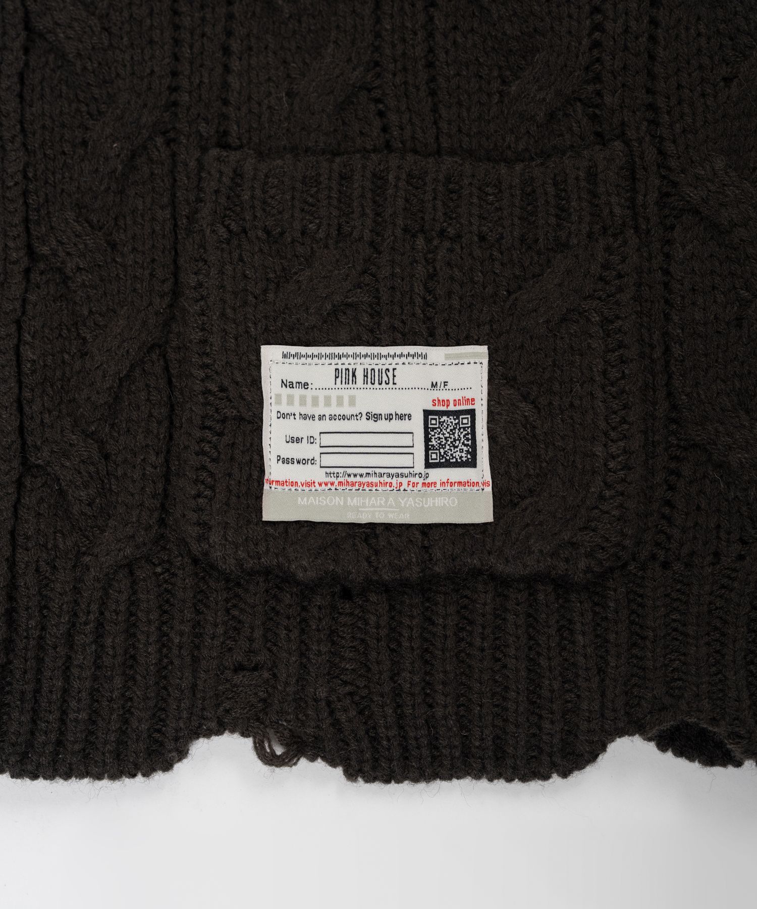 "PINK HOUSE x MMY" Bear Motif Knit Cardigan