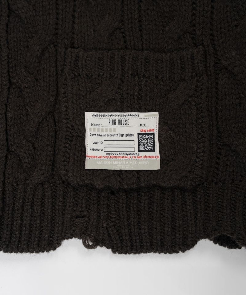 "PINK HOUSE x MMY" Bear Motif Knit Cardigan