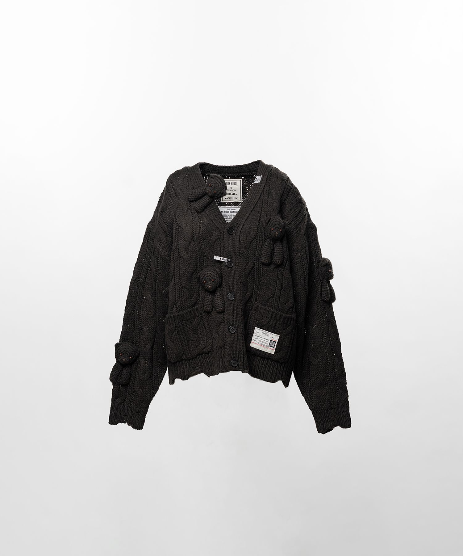 "PINK HOUSE x MMY" Bear Motif Knit Cardigan
