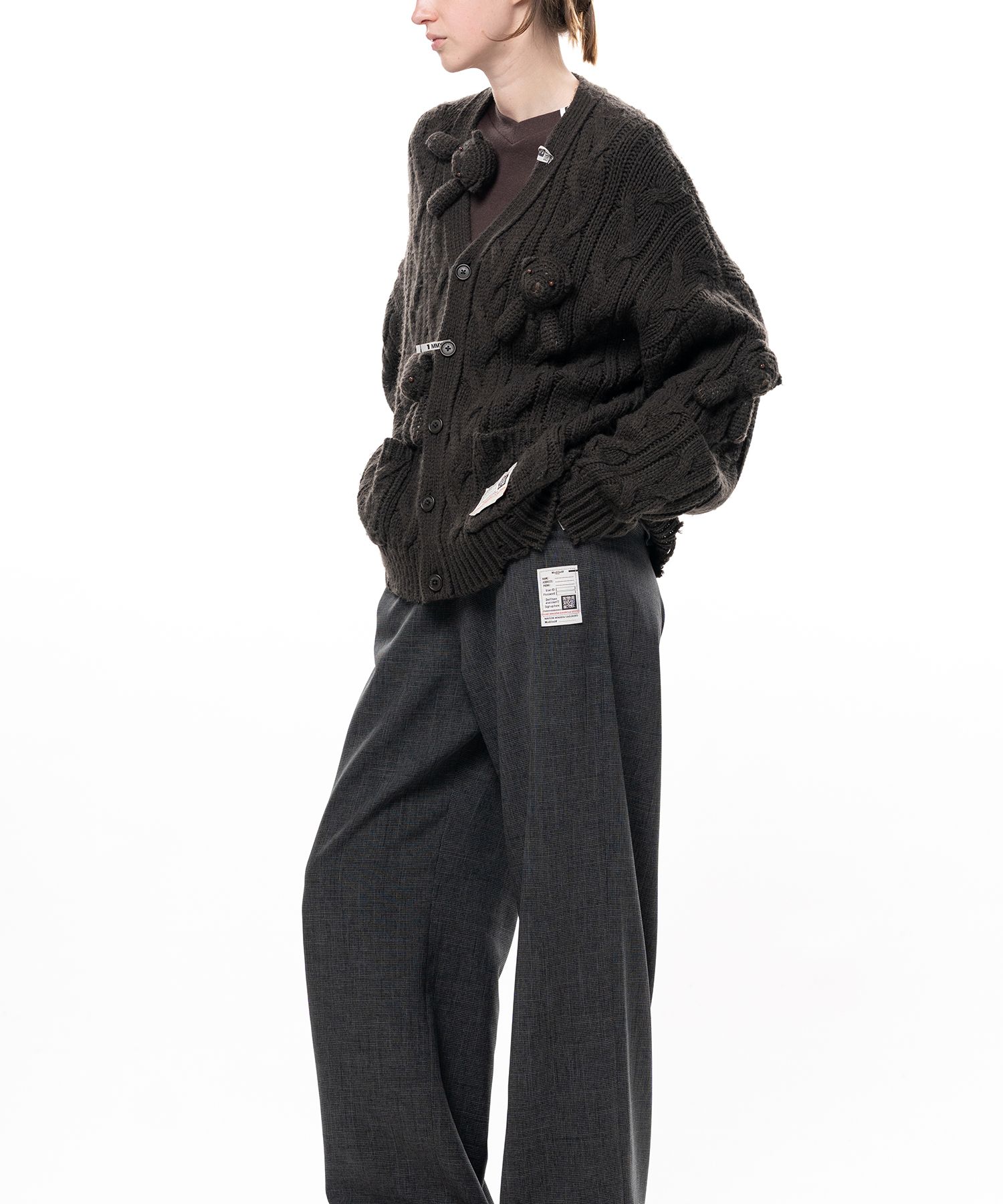 "PINK HOUSE x MMY" Bear Motif Knit Cardigan