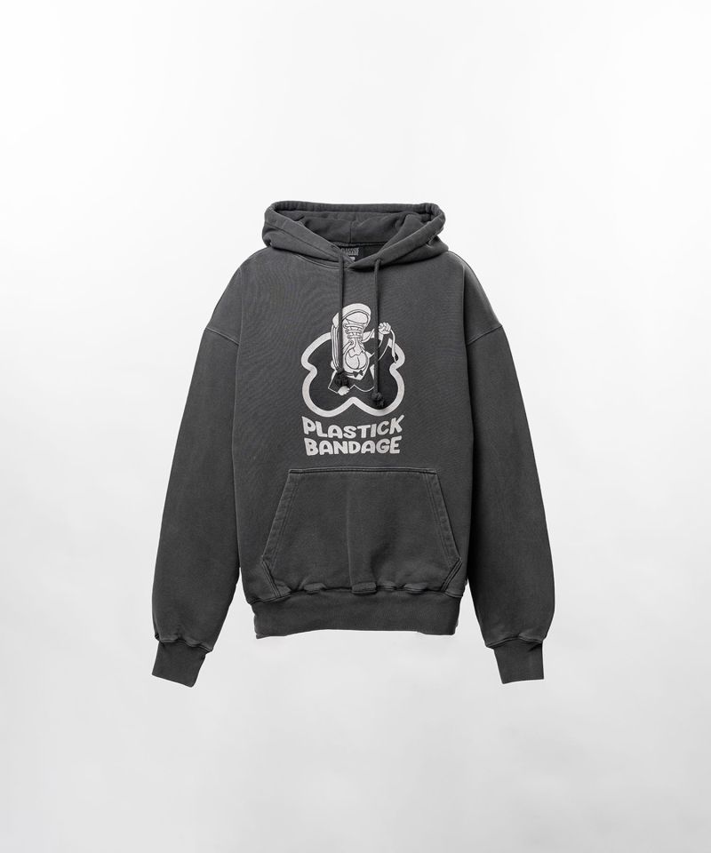 "PLASTIC BANDAGE x MMY" Bleached Hoodie