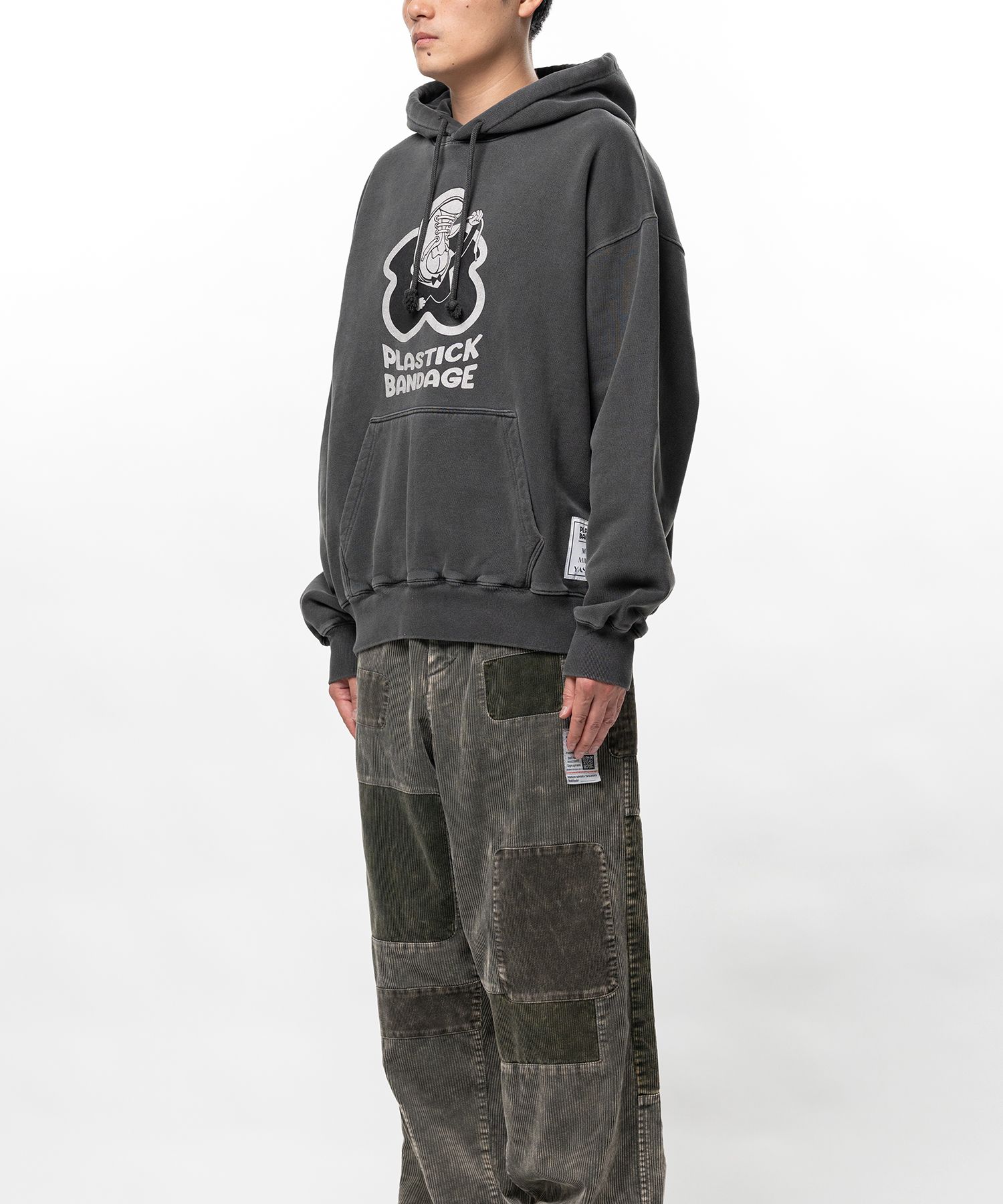 "PLASTIC BANDAGE x MMY" Bleached Hoodie