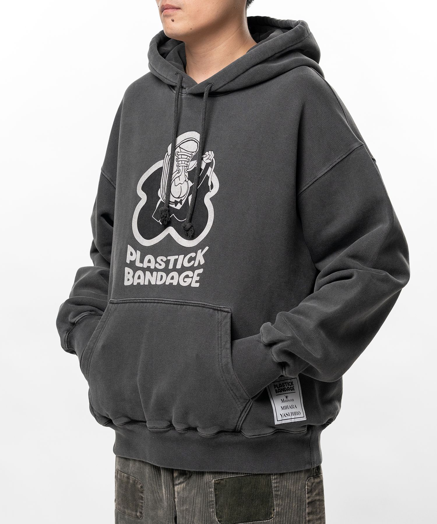 "PLASTIC BANDAGE x MMY" Bleached Hoodie