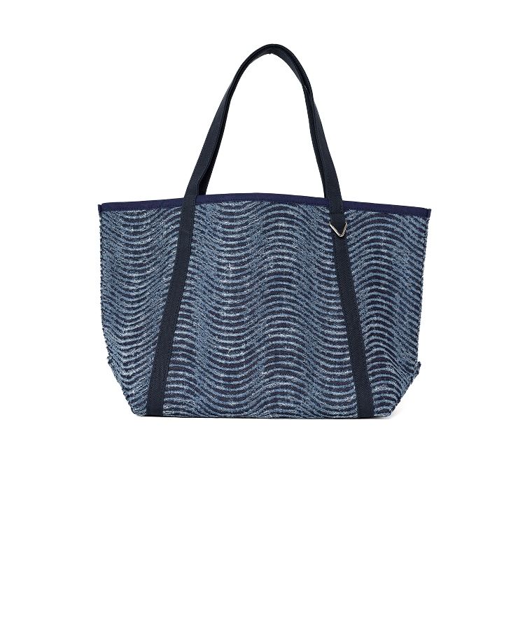 Wave Denim Tote Bag