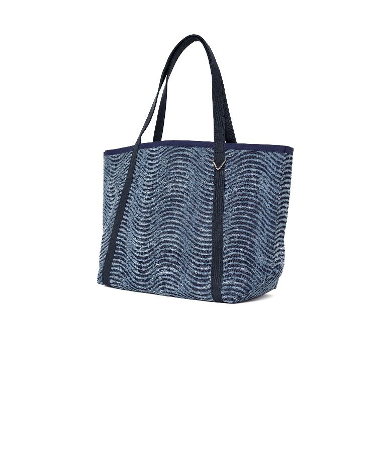 Wave Denim Tote Bag