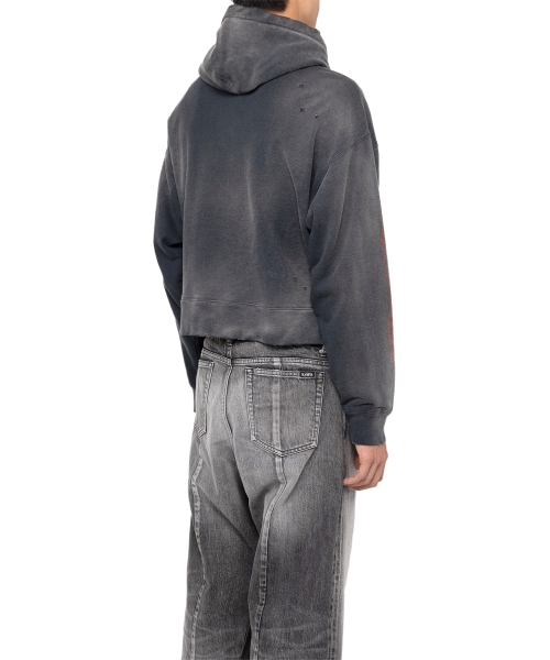 Zip-up Bleached Hoodie