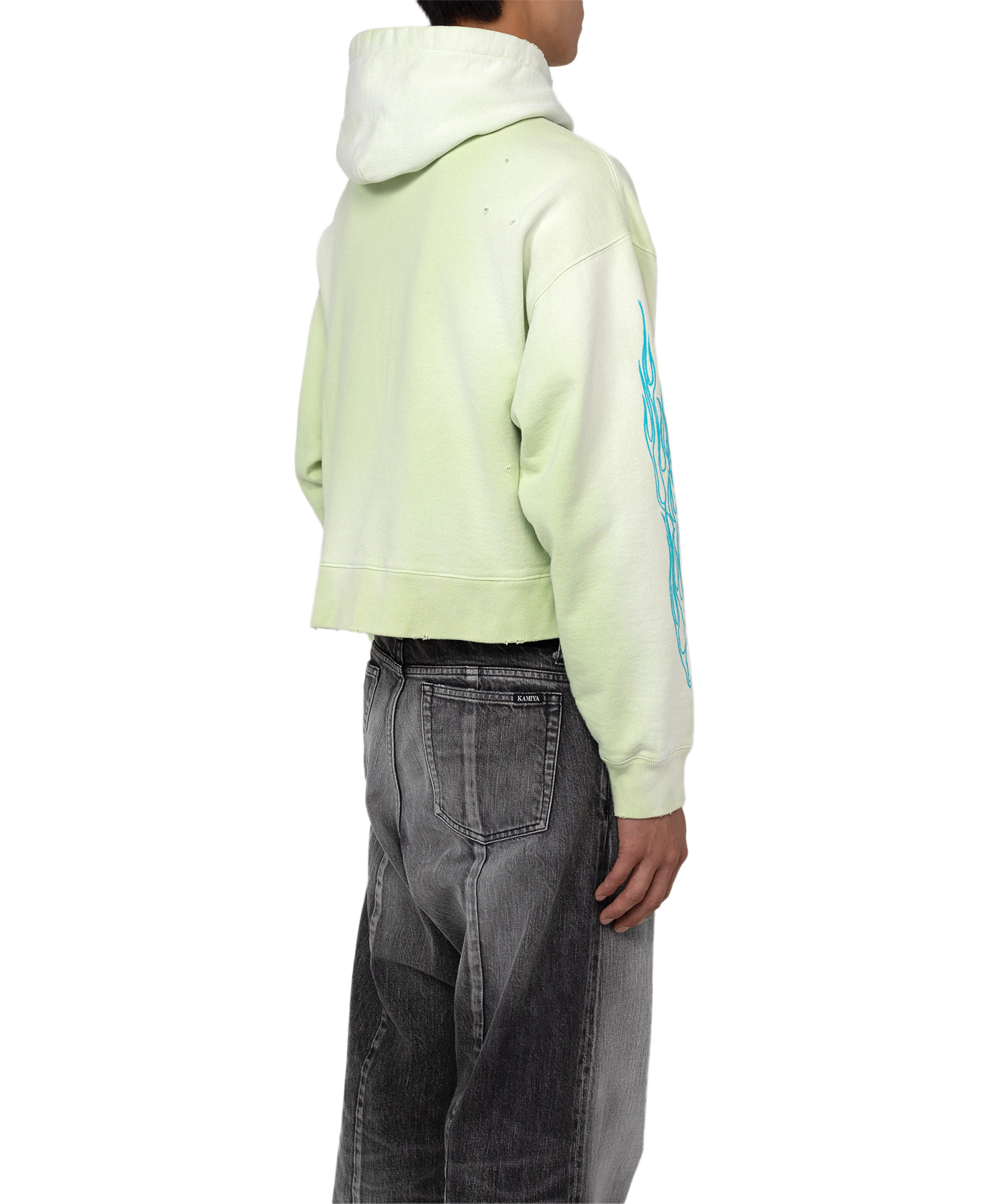 Zip-up Bleached Hoodie