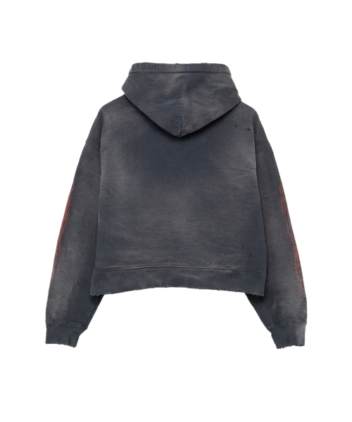 Zip-up Bleached Hoodie