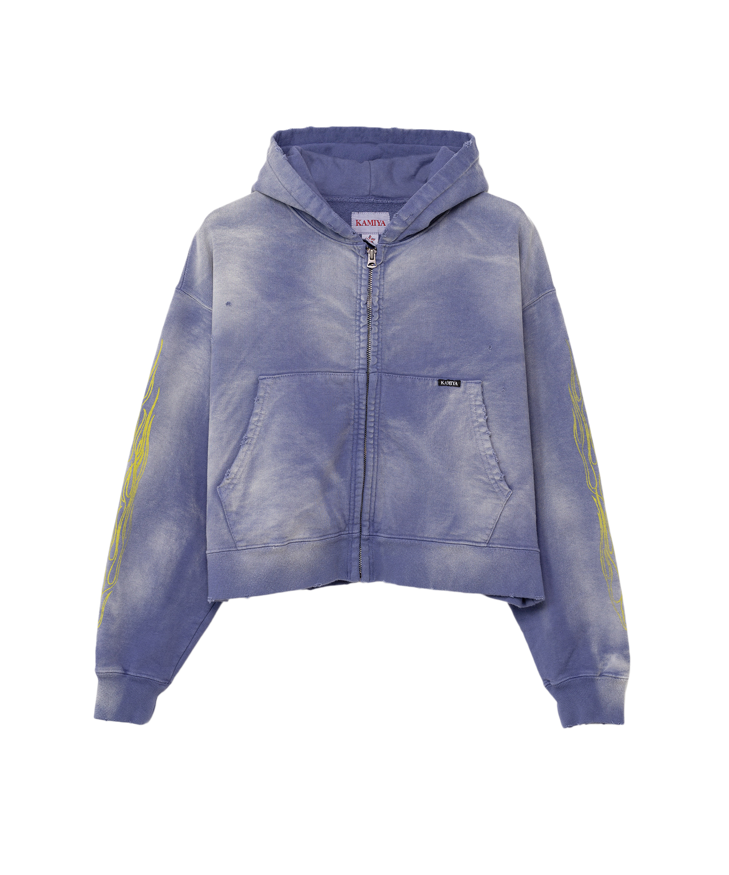 Zip-up Bleached Hoodie