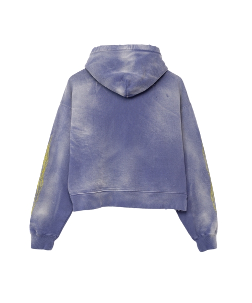 Zip-up Bleached Hoodie