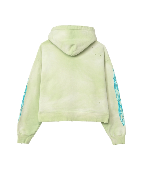 Zip-up Bleached Hoodie
