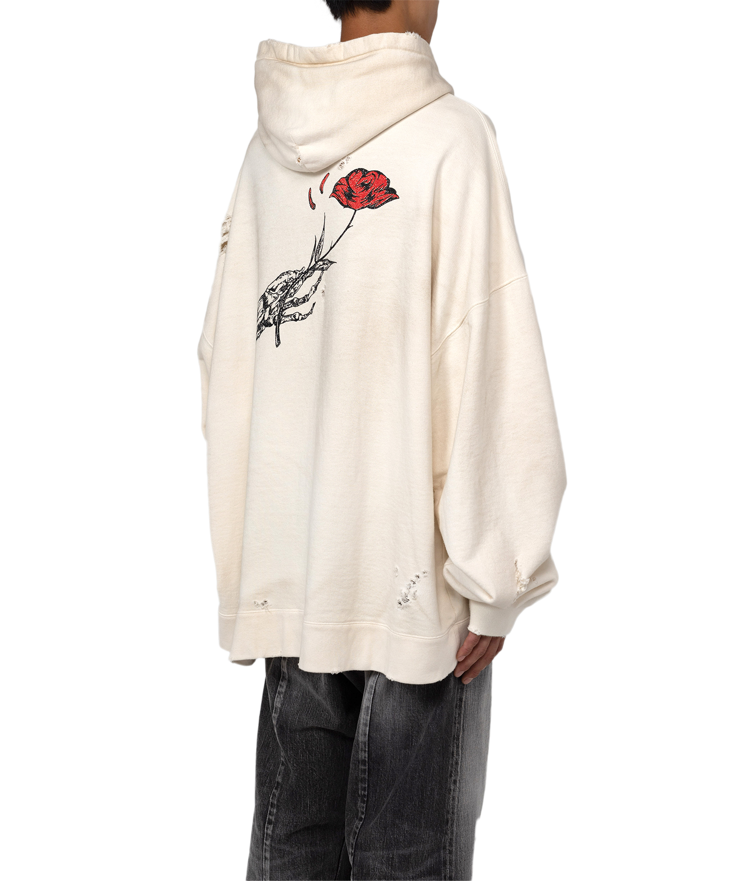 Zip-up Bleached Big Hoodie