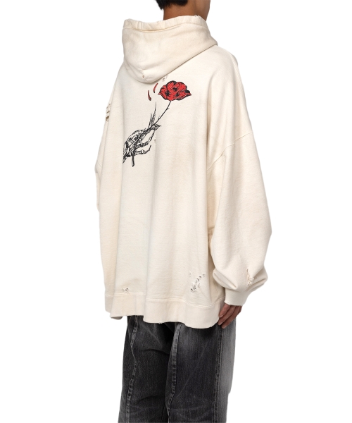 Zip-up Bleached Big Hoodie