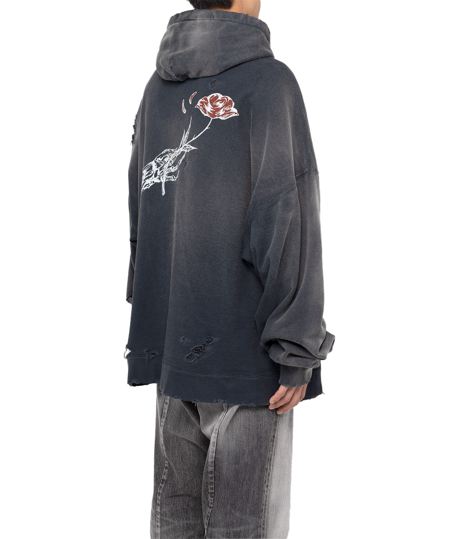 Zip-up Bleached Big Hoodie