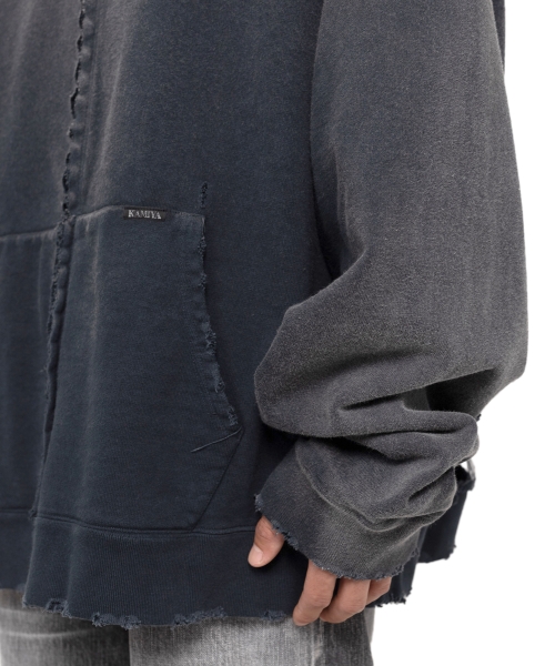 Zip-up Bleached Big Hoodie