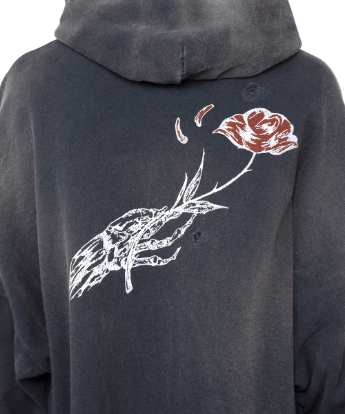 Zip-up Bleached Big Hoodie
