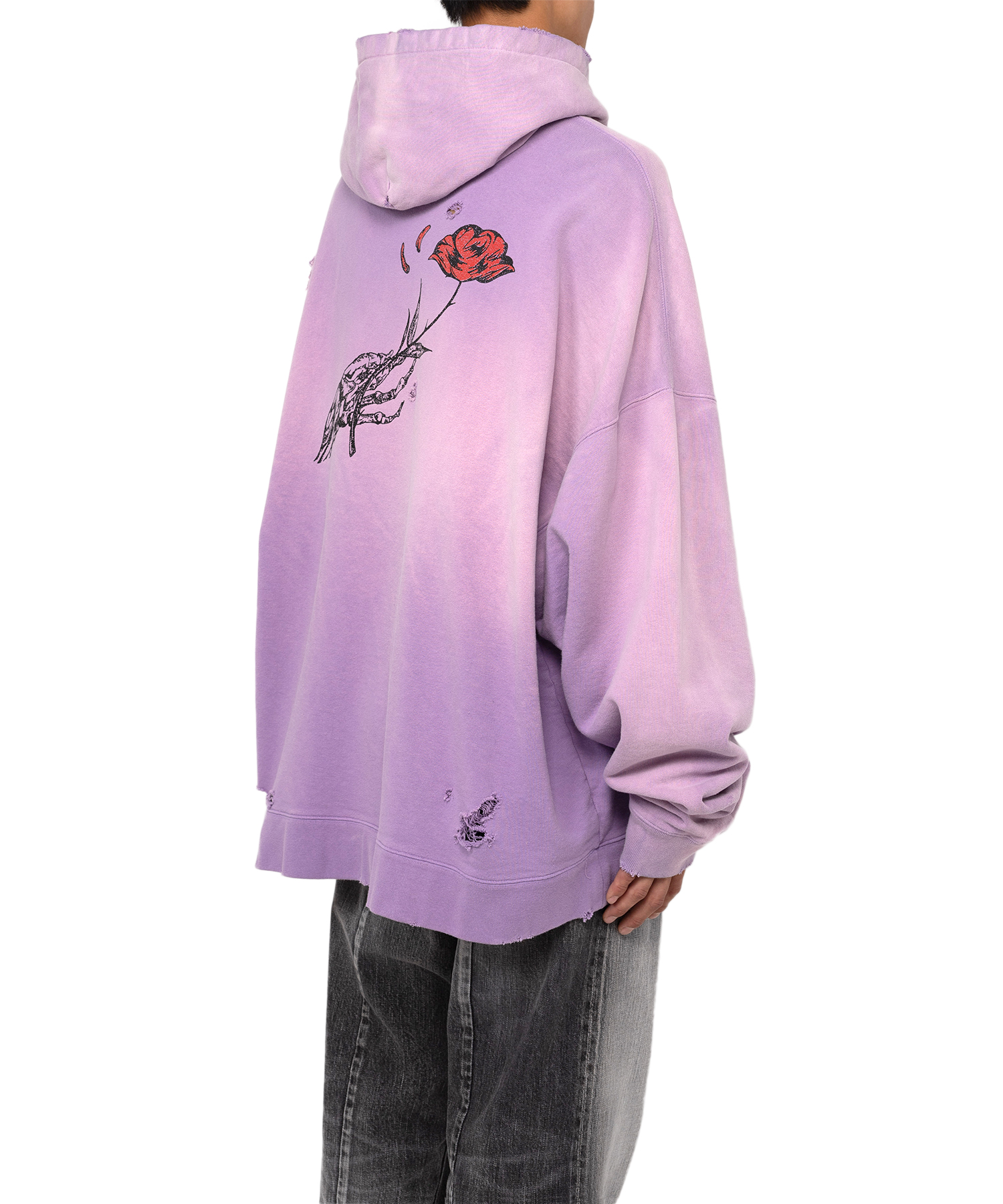Zip-up Bleached Big Hoodie