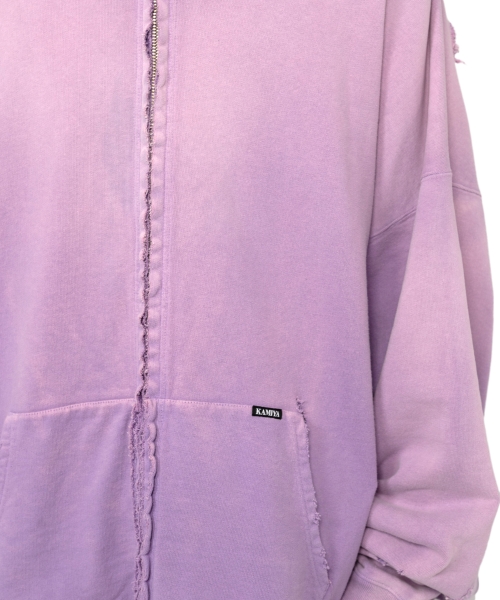 Zip-up Bleached Big Hoodie