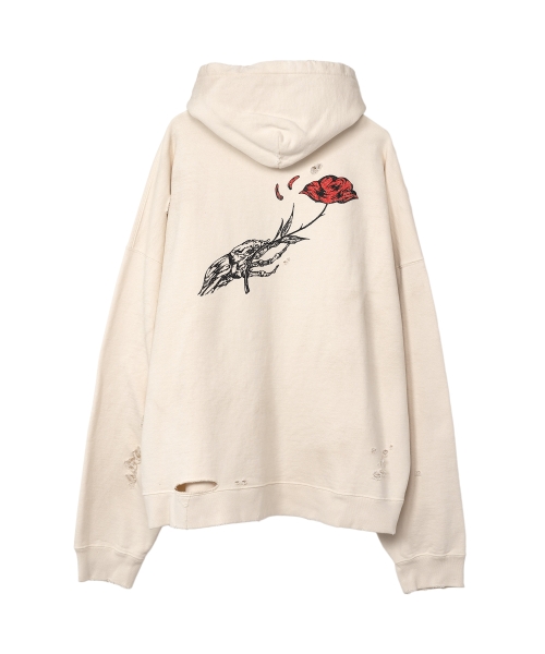 Zip-up Bleached Big Hoodie