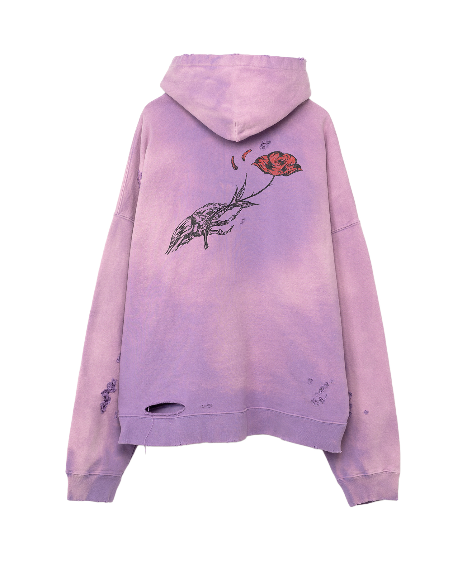 Zip-up Bleached Big Hoodie