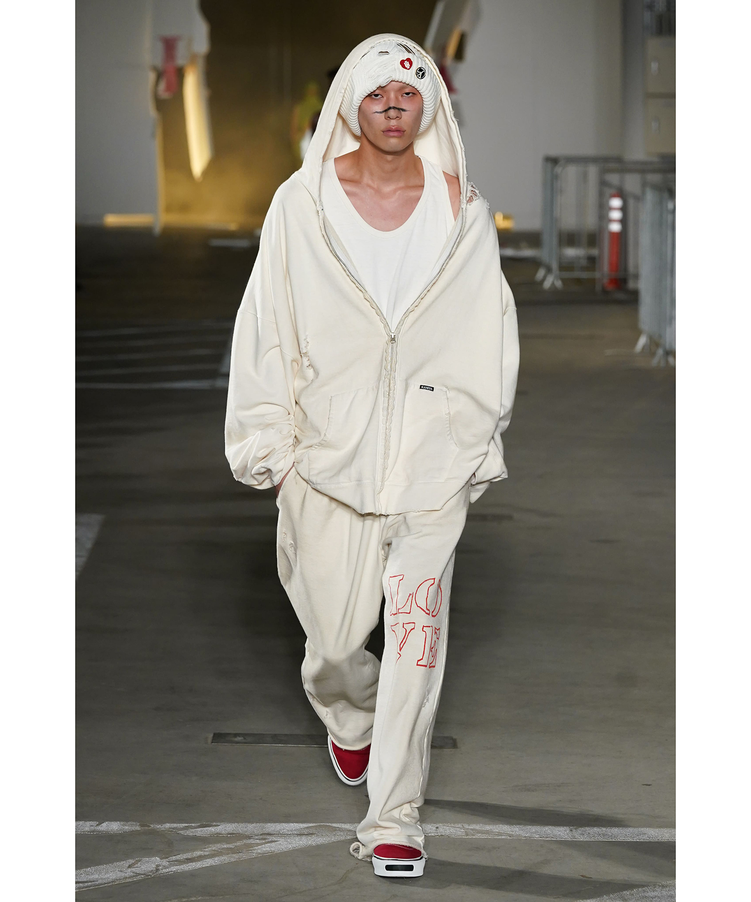 Zip-up Bleached Big Hoodie