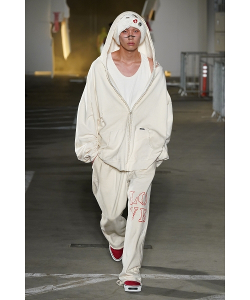 Zip-up Bleached Big Hoodie