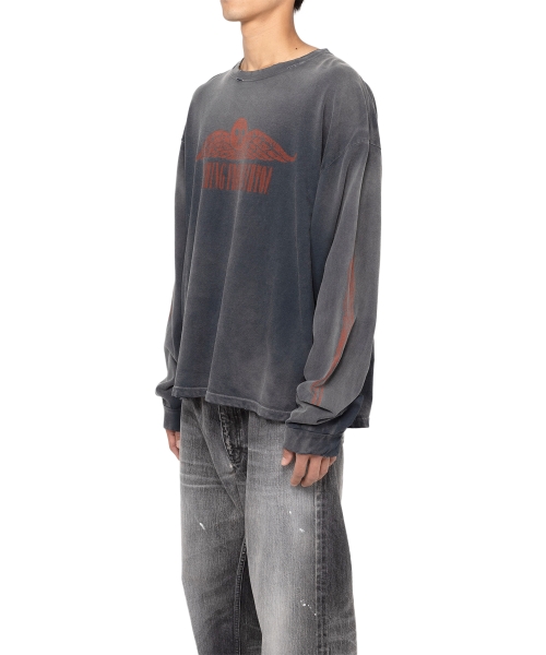 'FIRE' Printed Breached L/S T-shirt