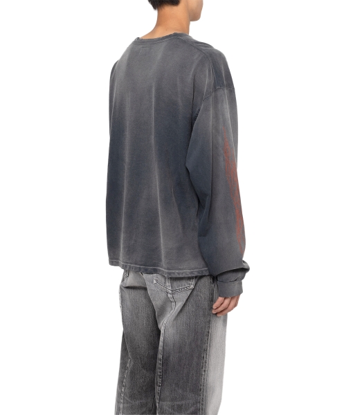 'FIRE' Printed Breached L/S T-shirt