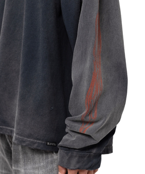 'FIRE' Printed Breached L/S T-shirt