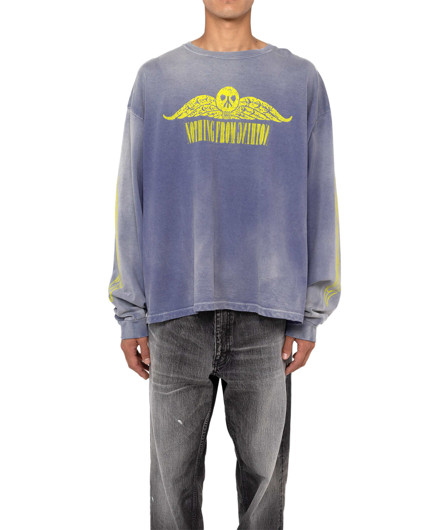 'FIRE' Printed Breached L/S T-shirt