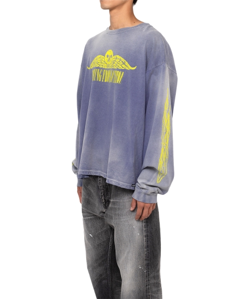 'FIRE' Printed Breached L/S T-shirt