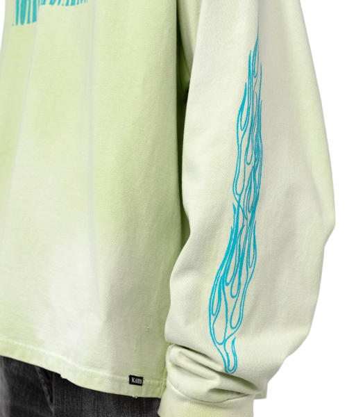 'FIRE' Printed Breached L/S T-shirt