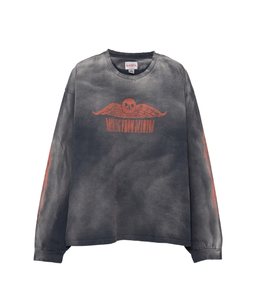 'FIRE' Printed Breached L/S T-shirt