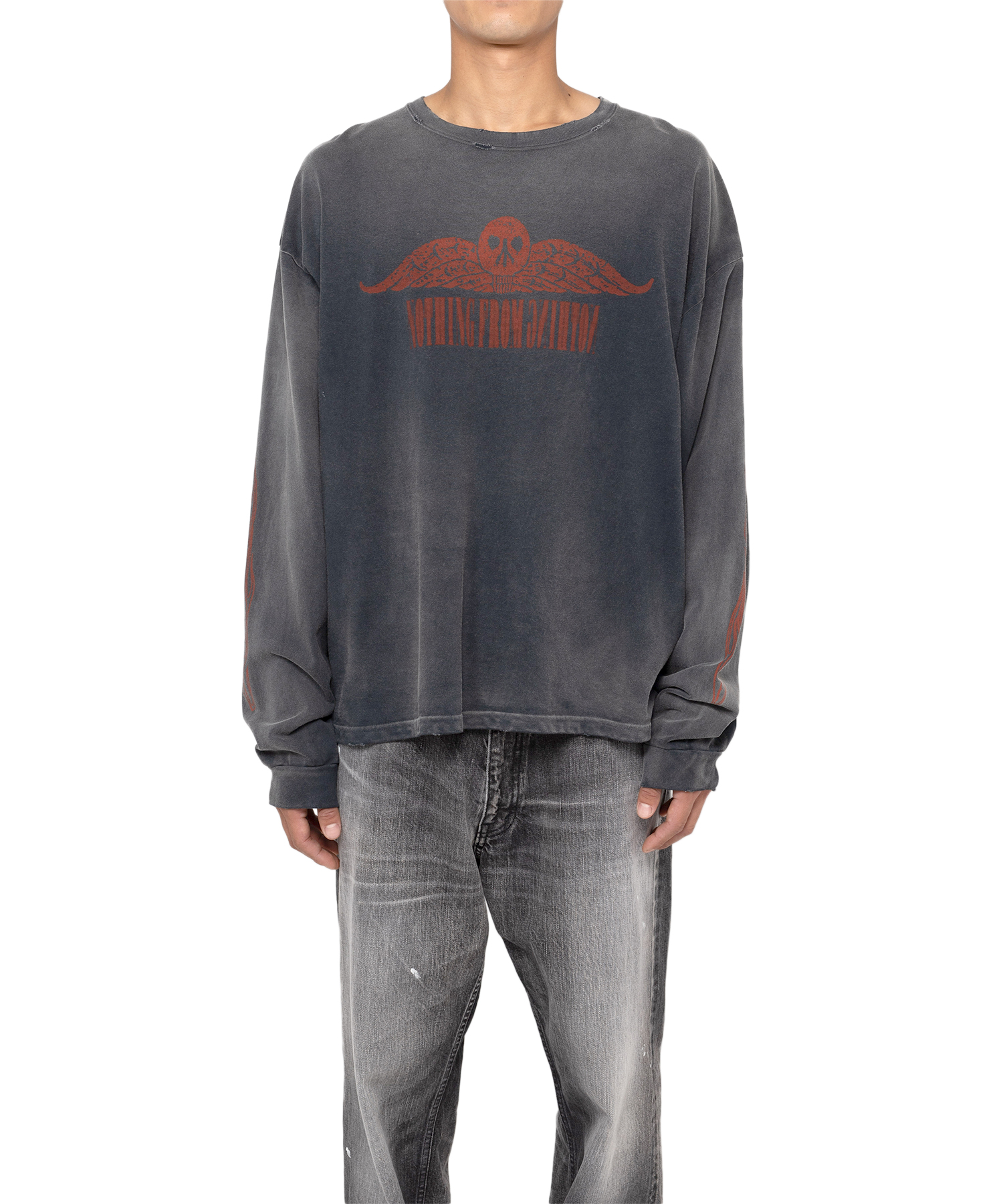 'FIRE' Printed Breached L/S T-shirt