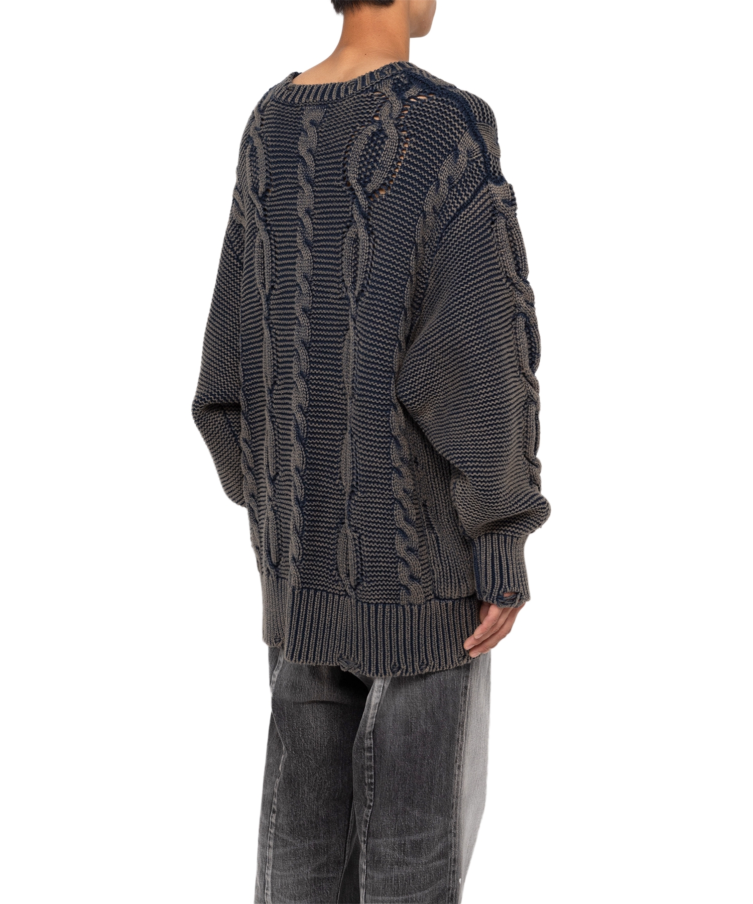 Breached Cable Knit Sweater