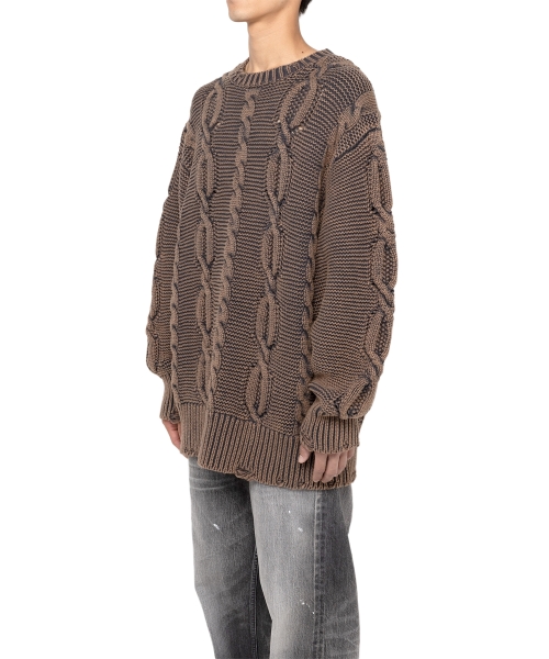 Breached Cable Knit Sweater