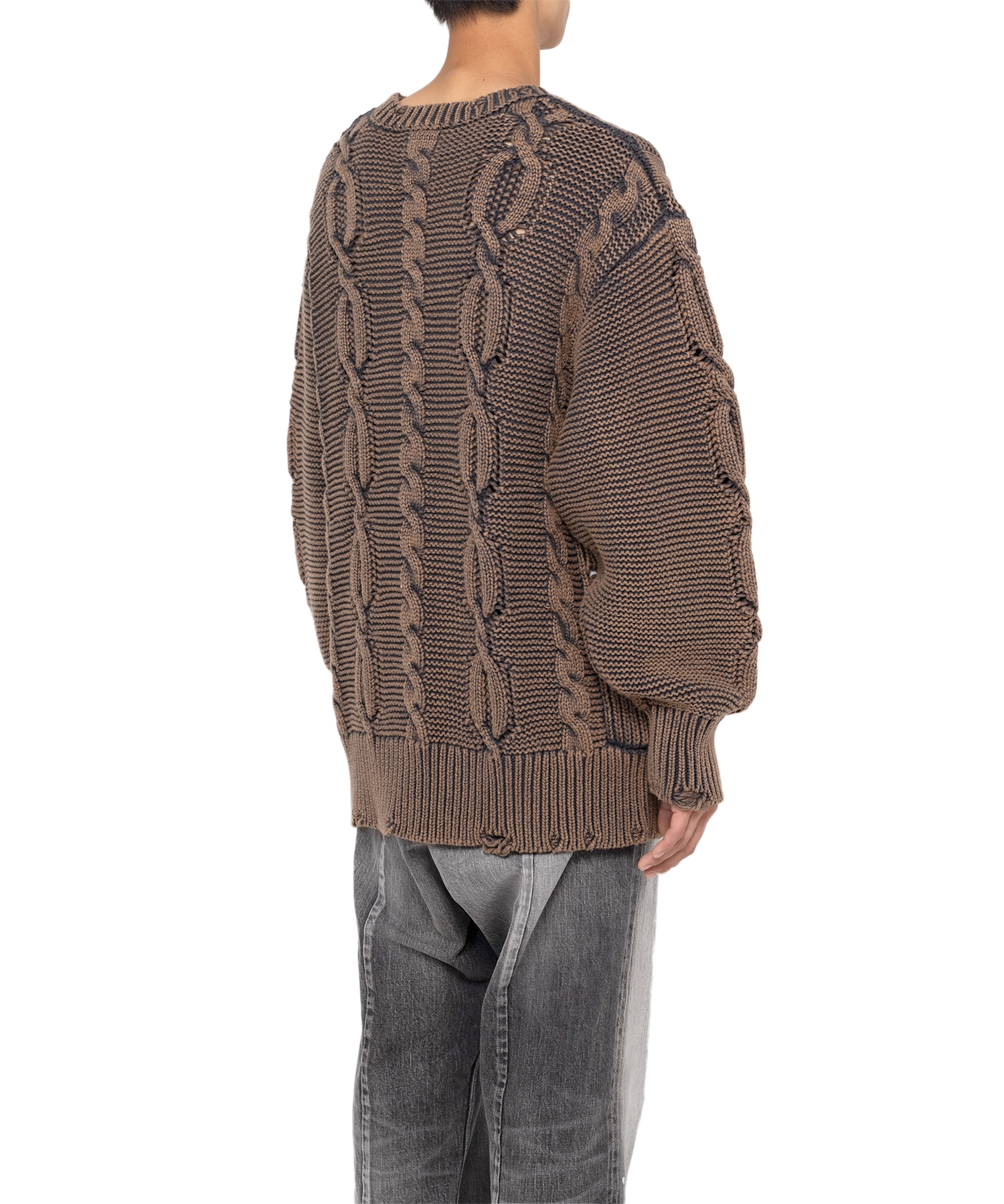 Breached Cable Knit Sweater