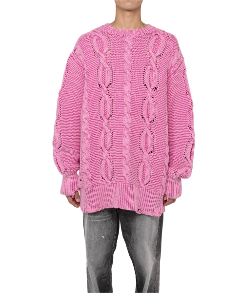 Breached Cable Knit Sweater