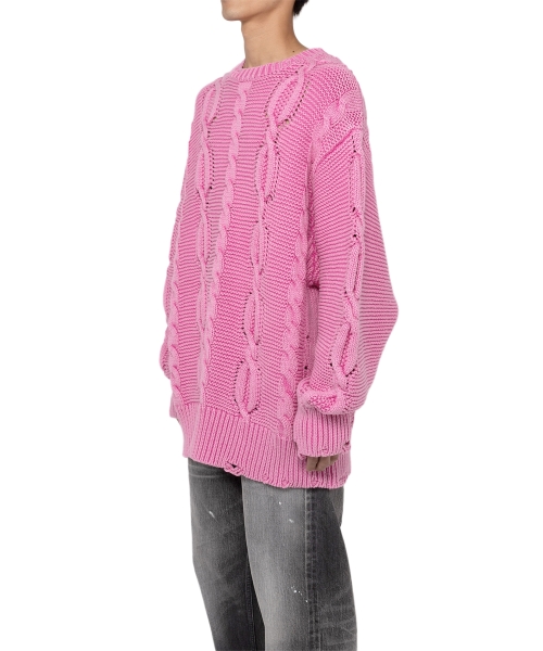 Breached Cable Knit Sweater