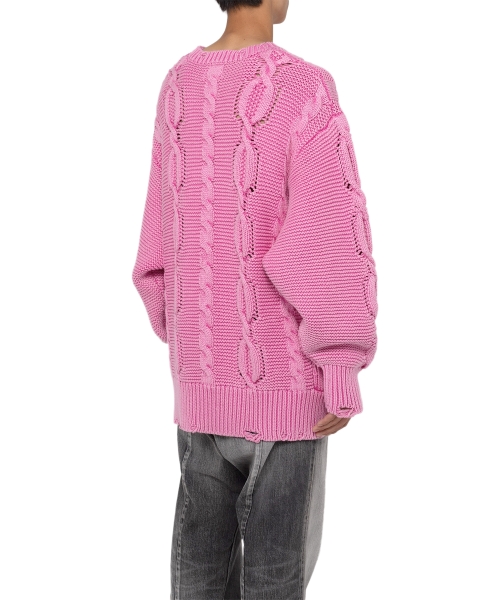 Breached Cable Knit Sweater