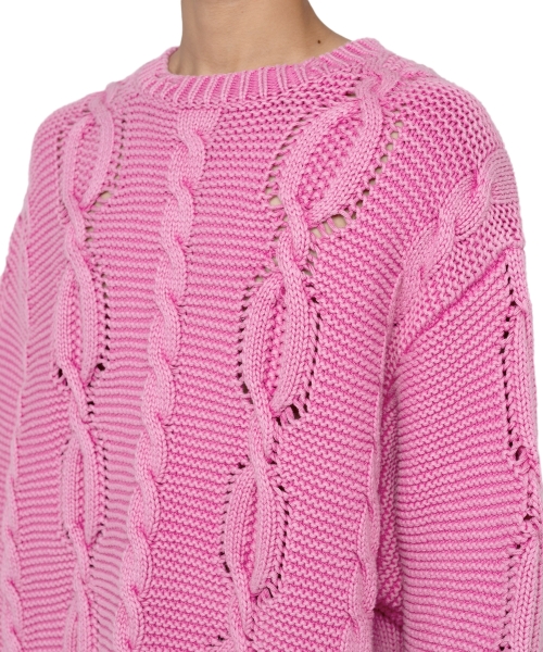 Breached Cable Knit Sweater