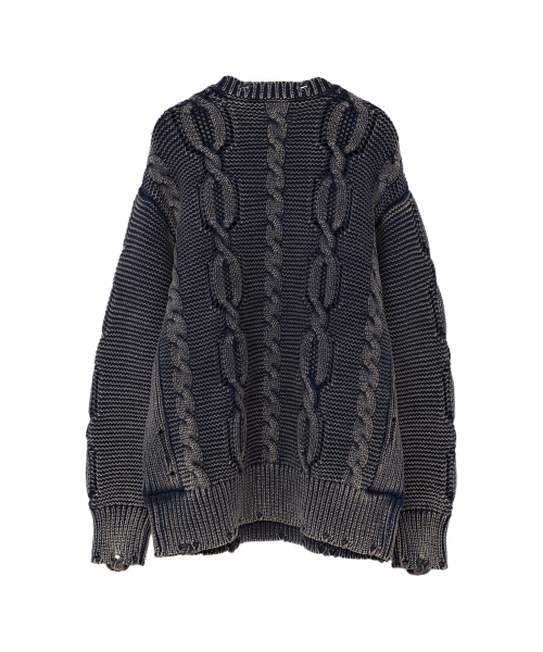 Breached Cable Knit Sweater