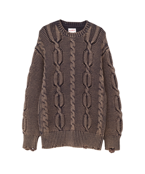 Breached Cable Knit Sweater
