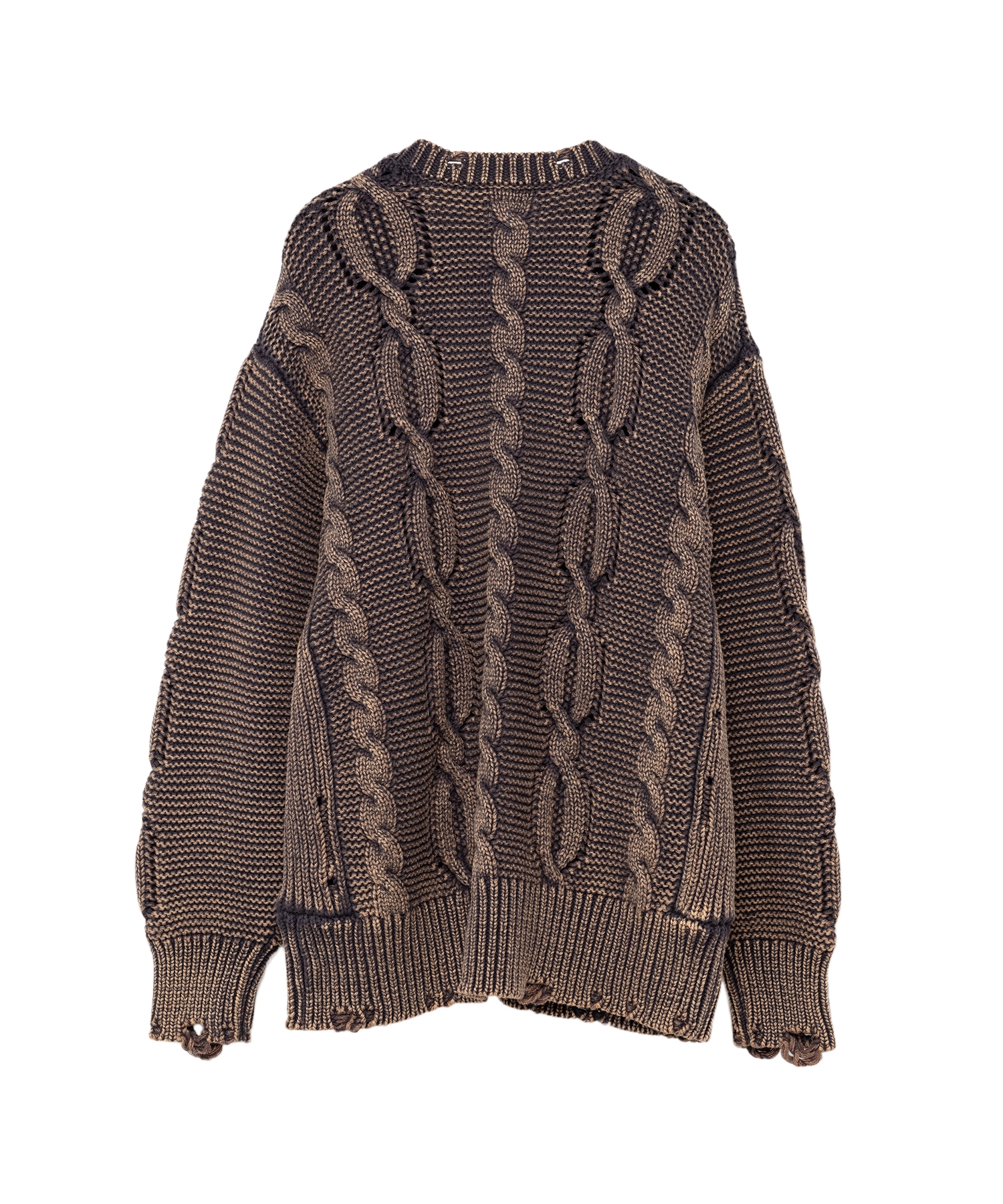 Breached Cable Knit Sweater